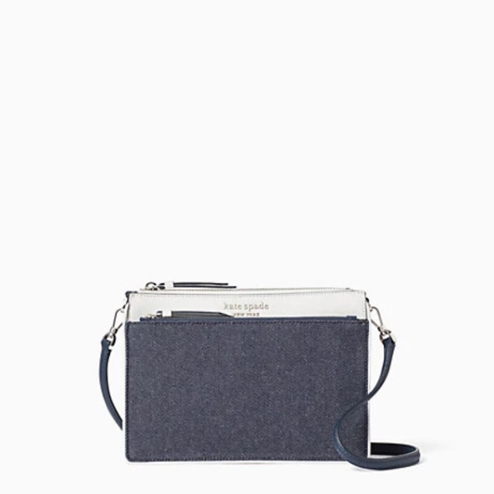 Kate spade Cameron denim colorblock zip crossbody